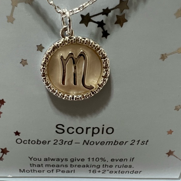 Scorpio brand beautiful gold ton m necklace - Picture 1 of 4